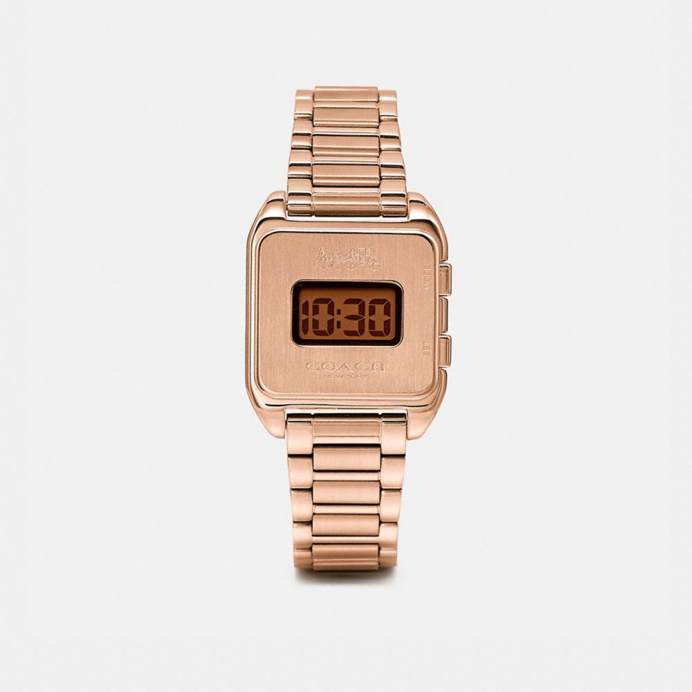 gold digital watch